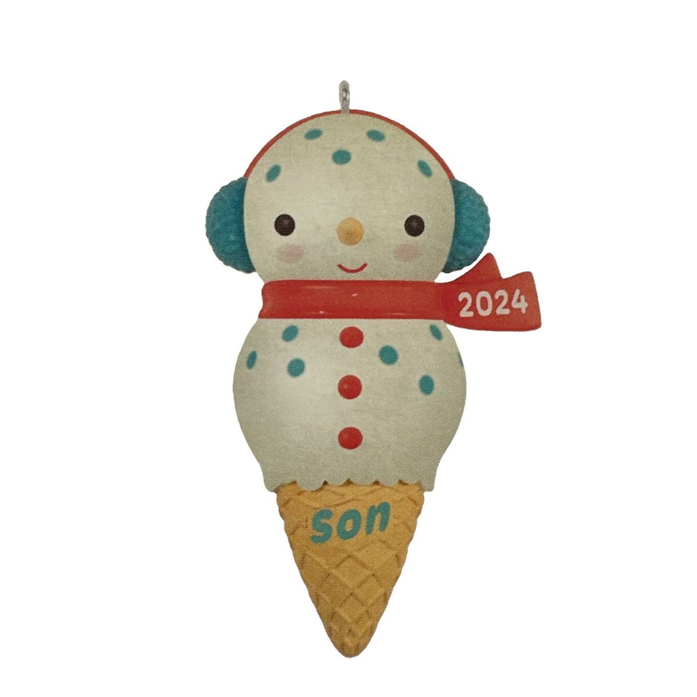 Hallmark Keepsake 2024 Son Christmas Ornament Ice Cream Snowman New In Box